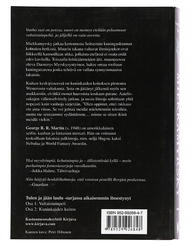 Tulen ja jään laulu, osa 3. Miekkamyrsky niteet 1. ja 2. - George R. R. Martin - Romaanit ja novellit - 10105423912 - 1