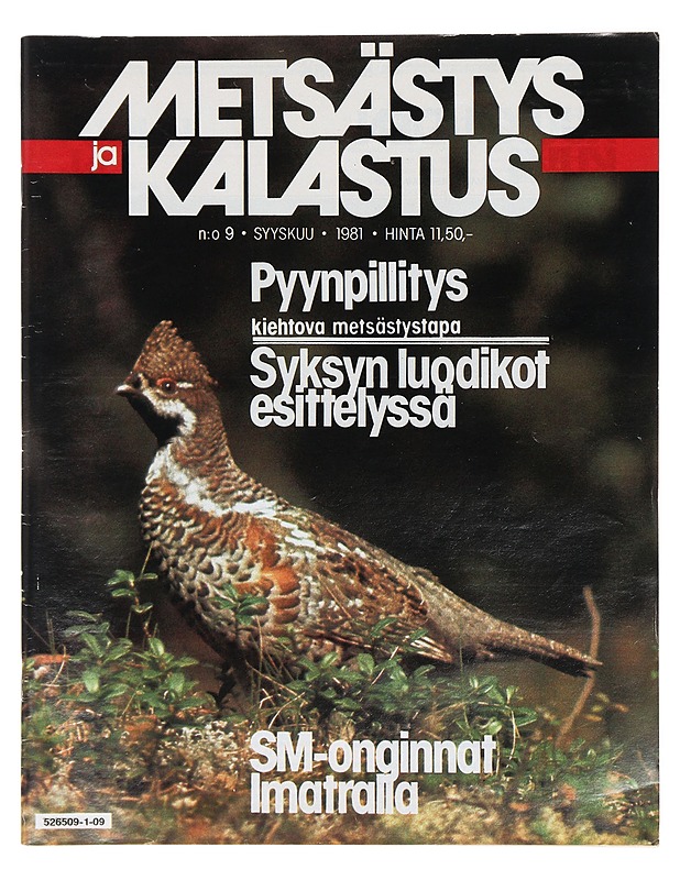 Metsästys ja Kalastus: No 9 Syyskuu 1981 - Lehdet - 10105424032 - 0