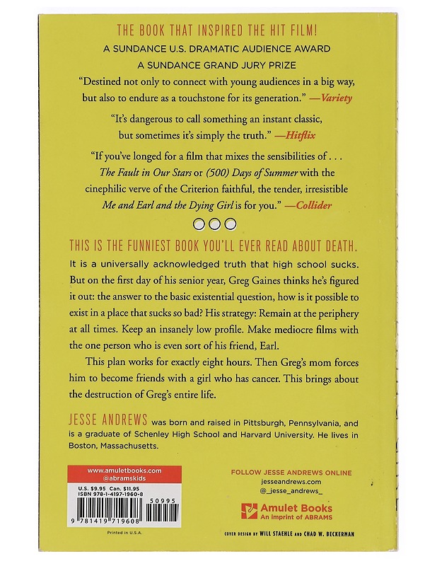 Me and Earl and the Dying Girl - Jesse Andrews - Romaanit ja novellit - 10105424085 - 1