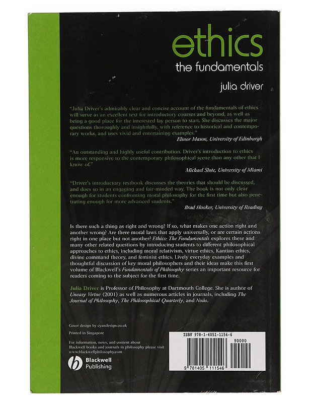 Ethics : the fundamentals - Julia Driver - Tietokirjat ja oppaat - 10105424109 - 1