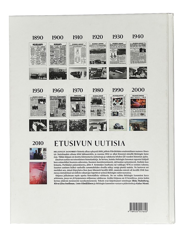 Etusivun uutisia : Helsingin Sanomat : uutissivuja ja valokuvia 125 vuoden ajalta - Hämäläinen, Unto - Historiakirjat - 10105424117 - 1