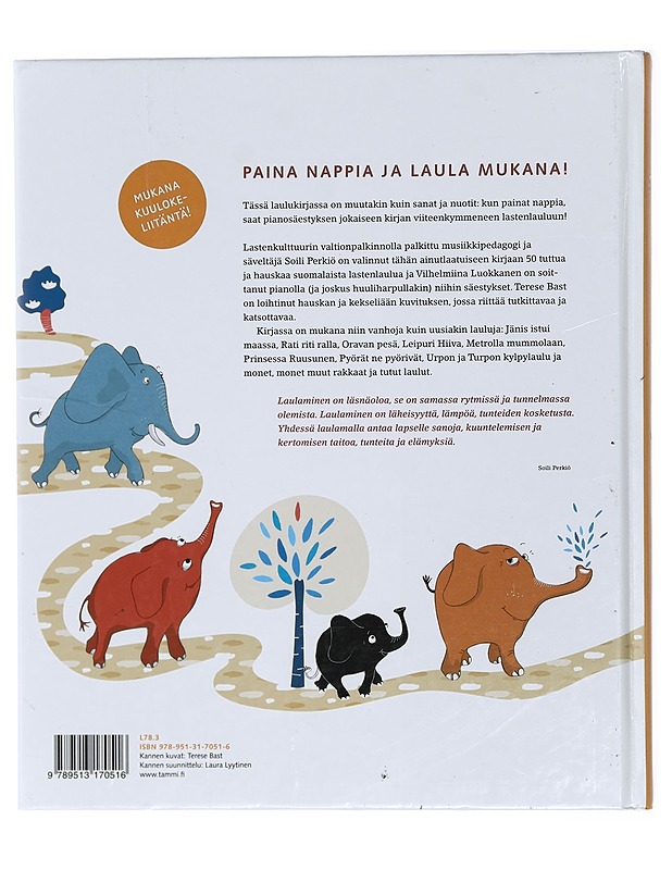 Soiva laulukirja: paina nappia ja laula mukana! : 50 suomalaista lastenlaulua - Perkiö, Soili - Lastenkirjat - 10105424121 - 1