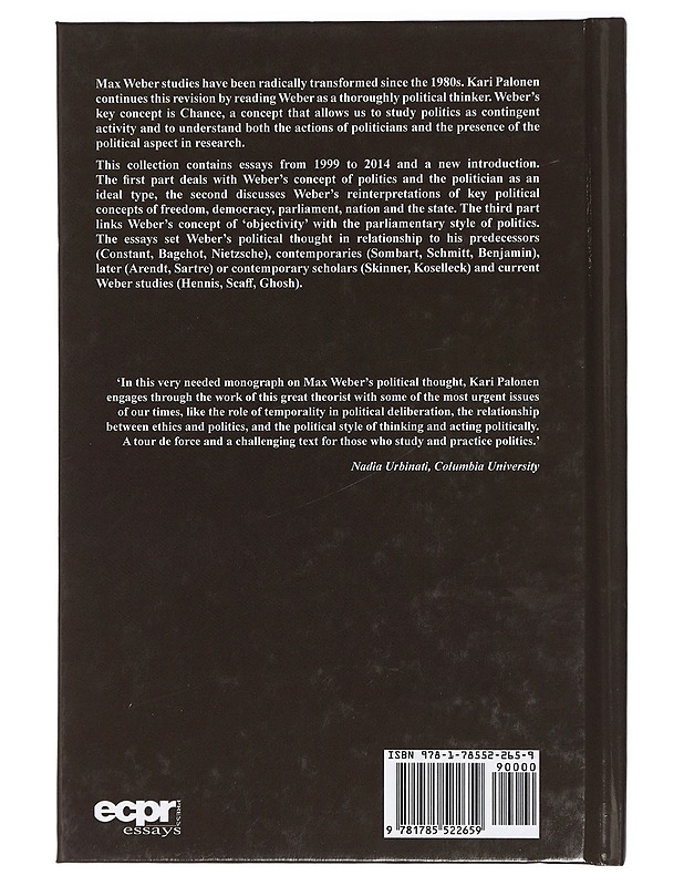 A political style of thinking : essays on Max Weber - Palonen, Kari - Historiakirjat - 10105424126 - 1