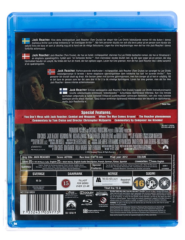 Jack Reacher - Blu-ray - Blu-ray-levyt - 10105424409 - 1
