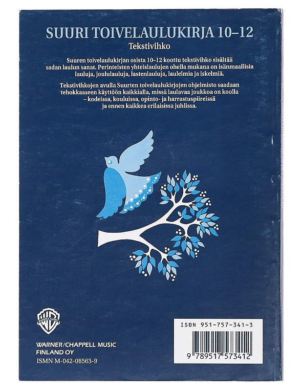 Suuri toivelaulukirja : valikoima suosittuja yhteislauluja : tekstivihko. 10-12 - Uusitalo, Heikki, (toim.) - Musiikki- ja elokuvakirjat - 10105424454 - 1