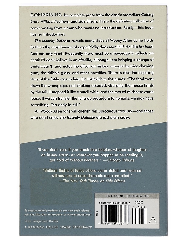 The insanity defense: the complete prose - Woody Allen - Romaanit ja novellit - 10105424497 - 1