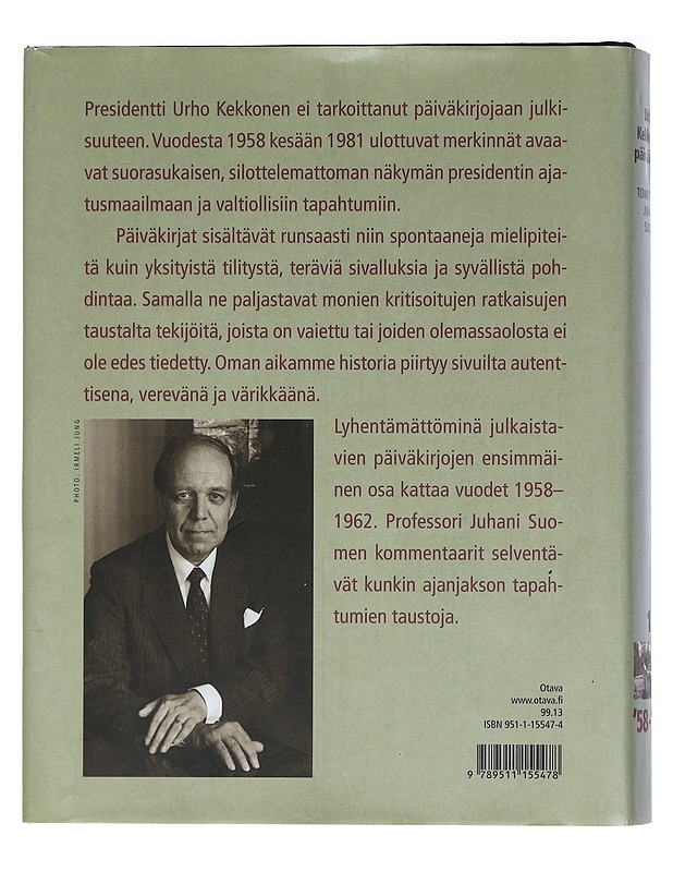 Urho Kekkosen päiväkirjat 1: '58-'62 - Juhani Suomi (toim.) - Elämäkerrat ja muistelmat - 10105424528 - 1