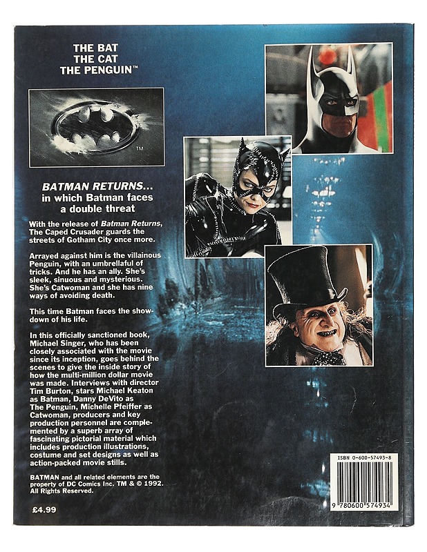 Batman Returns : The Official Movie Book - Singer, Michael - Musiikki- ja elokuvakirjat - 10105424587 - 1