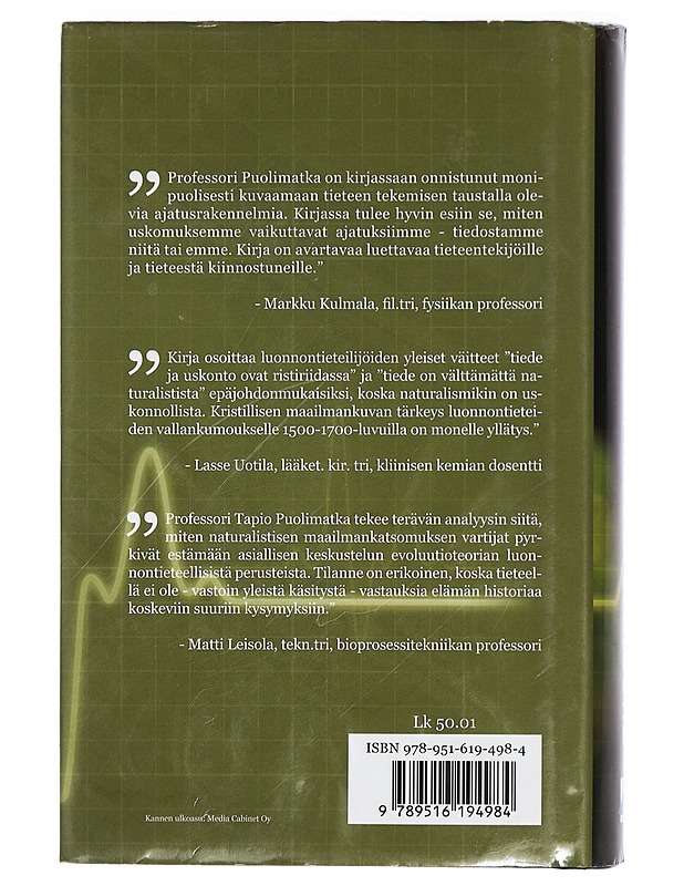 Usko, tiede ja evoluutio - Puolimatka, Tapio - Tietokirjat ja oppaat - 10105424652 - 1