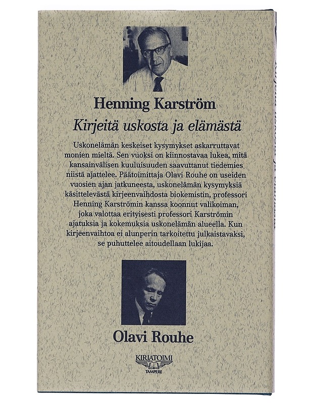 Kirjeitä uskosta ja elämästä - Karström, Henning - Elämäkerrat ja muistelmat - 10105424810 - 1