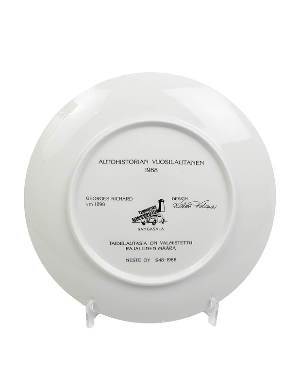 VEHONIEMEN AUTOMUSEOSÄÄTIÖ Vuosilautanen 1988 - Lautaset ja kulhot - 10105424875 - 2