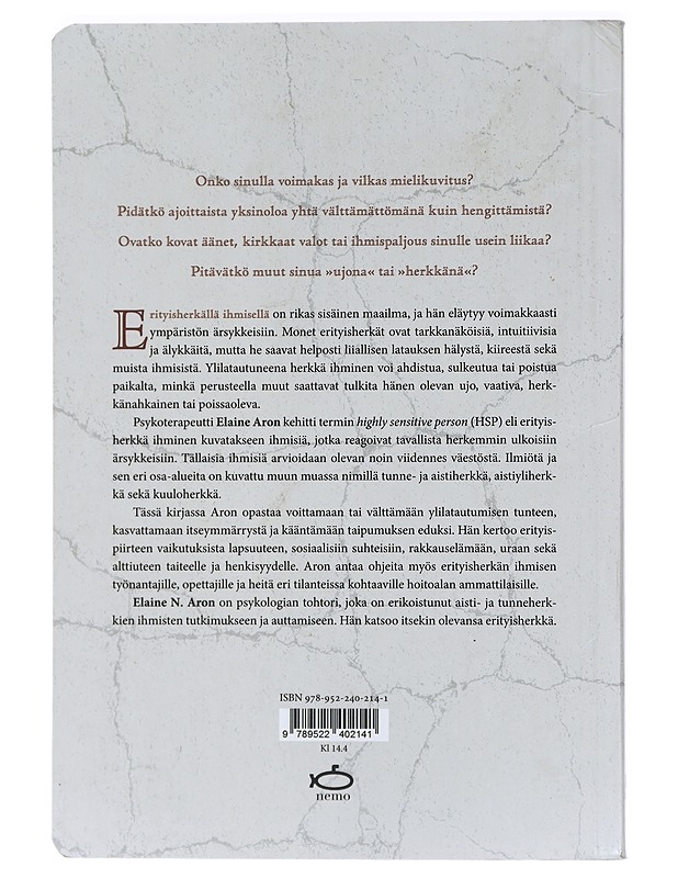 Erityisherkkä ihminen - Aron, Elaine N. - Tietokirjat ja oppaat - 10105424991 - 1