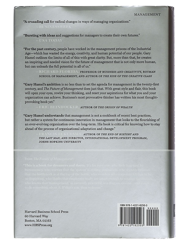 The future of management - Hamel, Gary - Tietokirjat ja oppaat - 10105424993 - 1