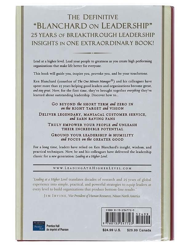 Leading at a Higher Level : Blanchard on Leadership and Creating High Performing Organizations - Pearson Prentice Hall - Romaanit ja novellit - 10105425068 - 1