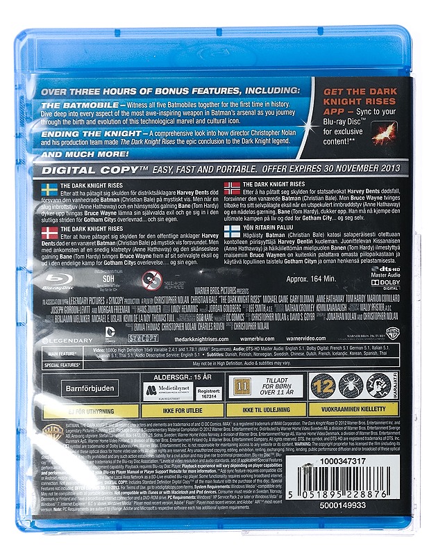 The Dark Knight Rises - Blu-Ray - Blu-ray-levyt - 10105425115 - 1