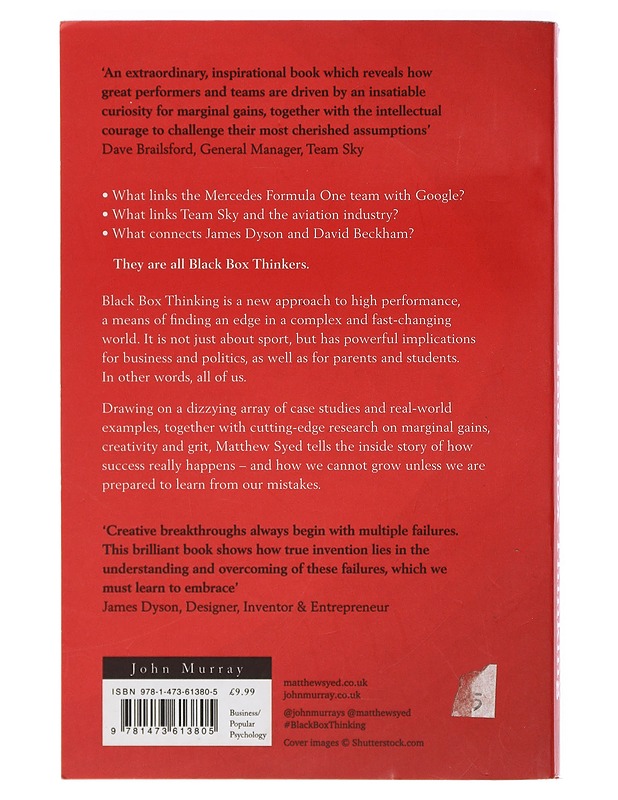 Black box thinking : marginal gains and the secrets of high performance - Matthew Syed - Tietokirjat ja oppaat - 10105425308 - 1