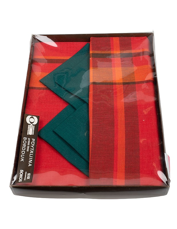 SOKOS retro pöytäliina ja 4 lautasliinaa - Pöytäliinat - 10105425428 - 0