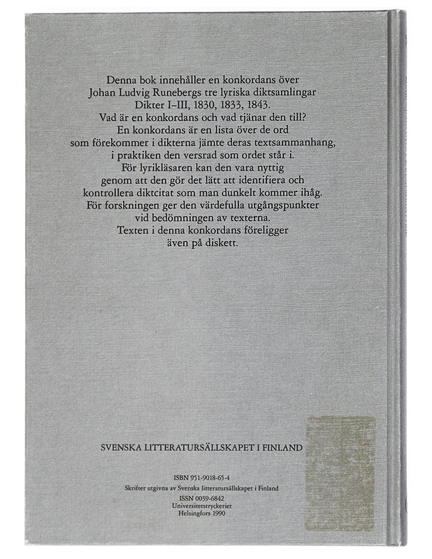 Konkordans över J. L. Runebergs lyrik : (dikter I-III) - Forslund, Kerstin - Runot ja näytelmät - 10105425442 - 1