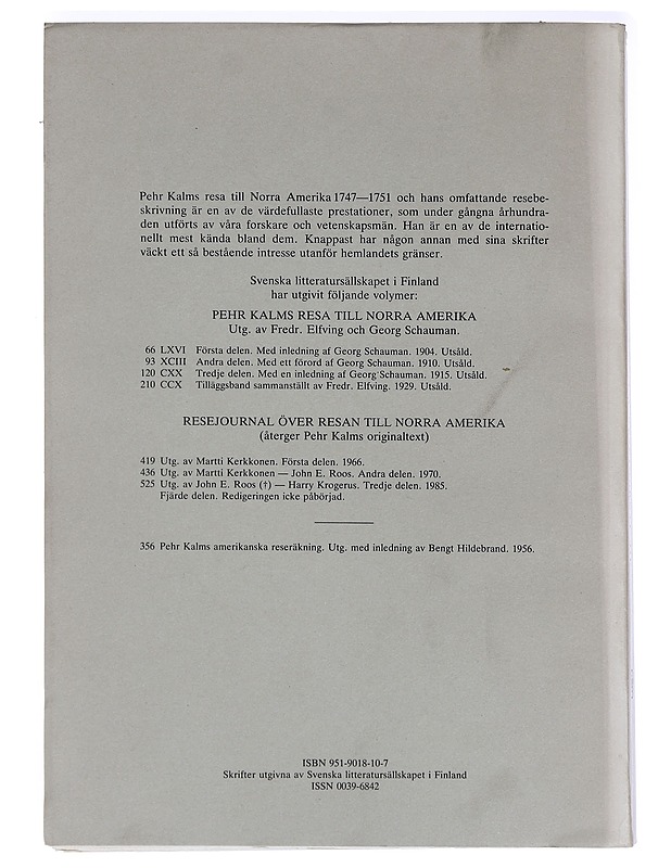 Resejournal över resan till Norra Amerika : Tredje delen - Kalm, Pehr - Tietokirjat ja oppaat - 10105425574 - 1