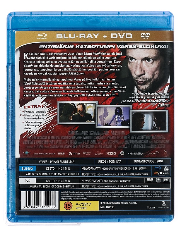 Vares: Pahan Suudelma - Blu-Ray + DVD - DVD-elokuvat - 10105425588 - 1