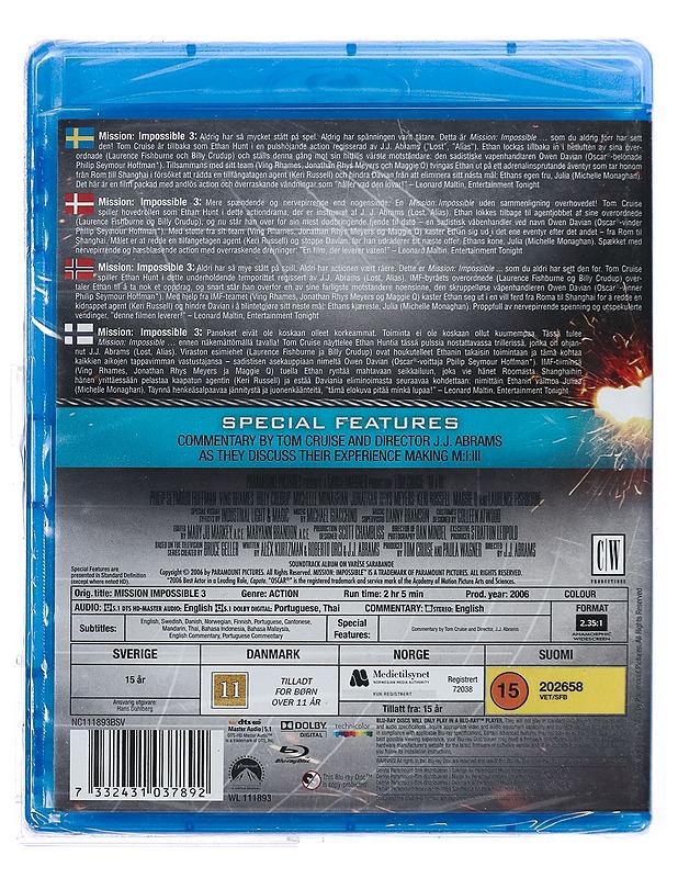 Mission Impossible 3 - Blu-Ray - Blu-ray-levyt - 10105425638 - 1