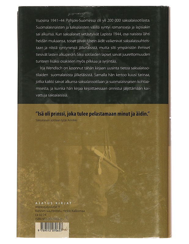 Salatut lapset : saksalaissotilaiden lapset Suomessa - Wendisch, Irja - Elämäkerrat ja muistelmat - 10105425668 - 1