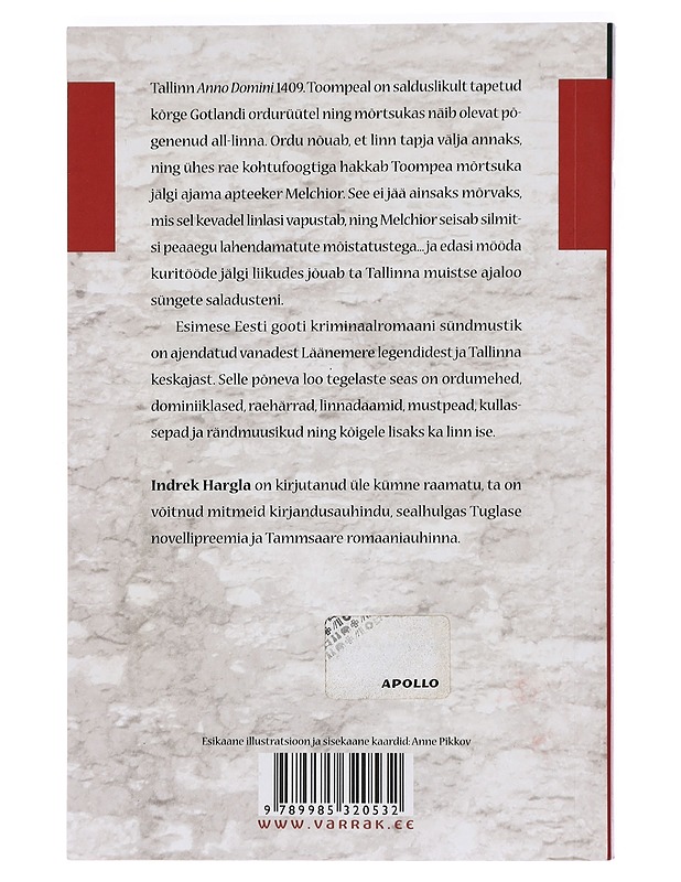 Apteeker Melchior ja Oleviste mõistatus : kriminaalromaan vanast Tallinnast - Indrek Hargla - Romaanit ja novellit - 10105425686 - 1