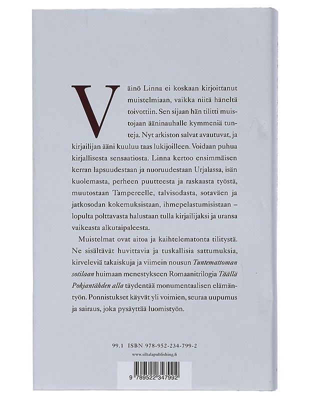 Päivä on tehnyt kierroksensa : Väinö Linna muistelee - Linna, Väinö - Elämäkerrat ja muistelmat - 10105425818 - 1