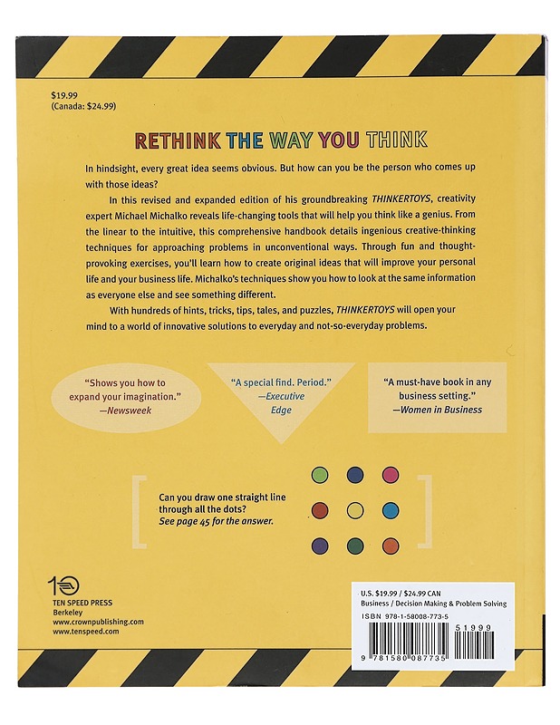 Thinkertoys : a handbook of creative-thinking techniques - Michalko, Michael - Tietokirjat ja oppaat - 10105426119 - 1