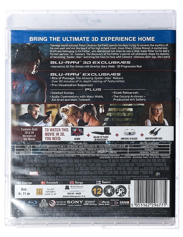 The Amazing Spider-Man In 3D - Blu-Ray  - Blu-ray-levyt - 10105426157 - 1
