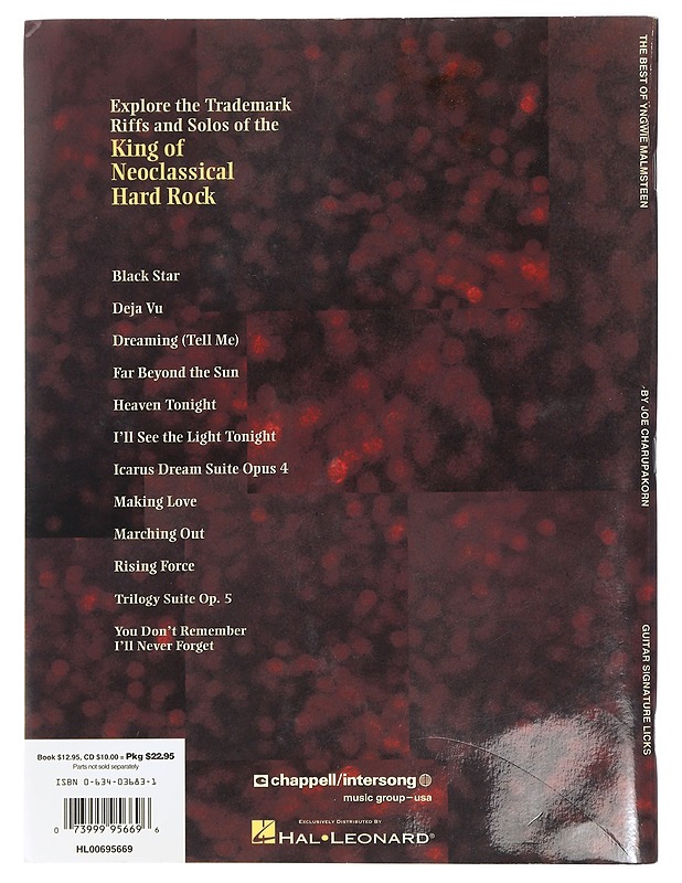 The best of Yngwie Malmsteen : a step by step breakdown of his guitar styles and techniques - Malmsteen, Yngwie - Musiikki- ja elokuvakirjat - 10105426181 - 1