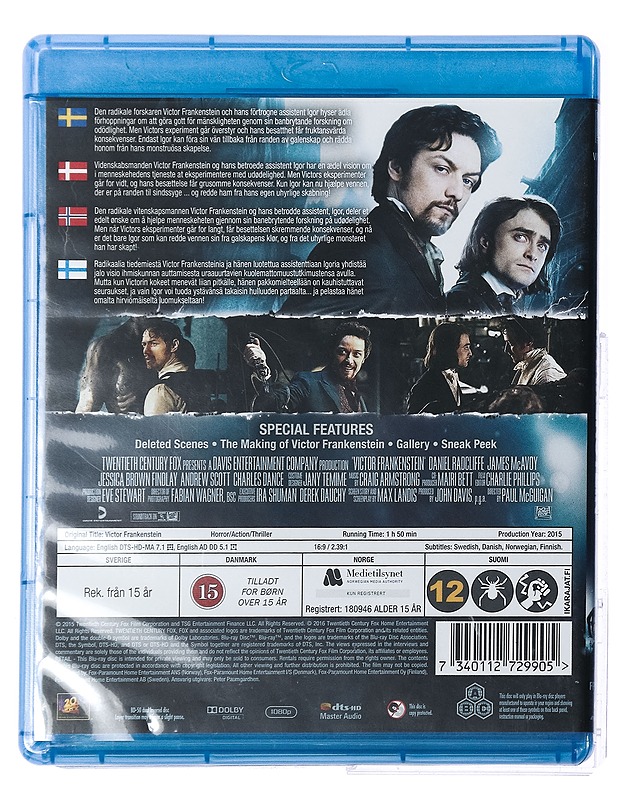 Victor Frankenstein - Blu-Ray - Blu-ray-levyt - 10105426201 - 1