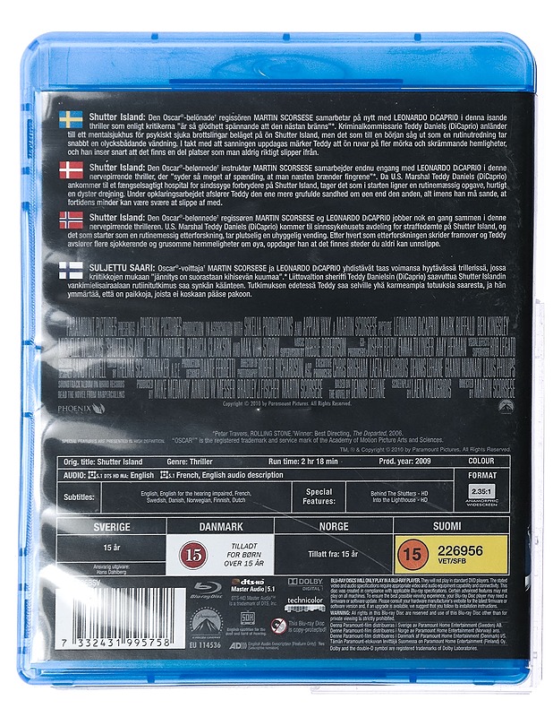 Shutter Island - Blu-ray - Blu-ray-levyt - 10105426209 - 1