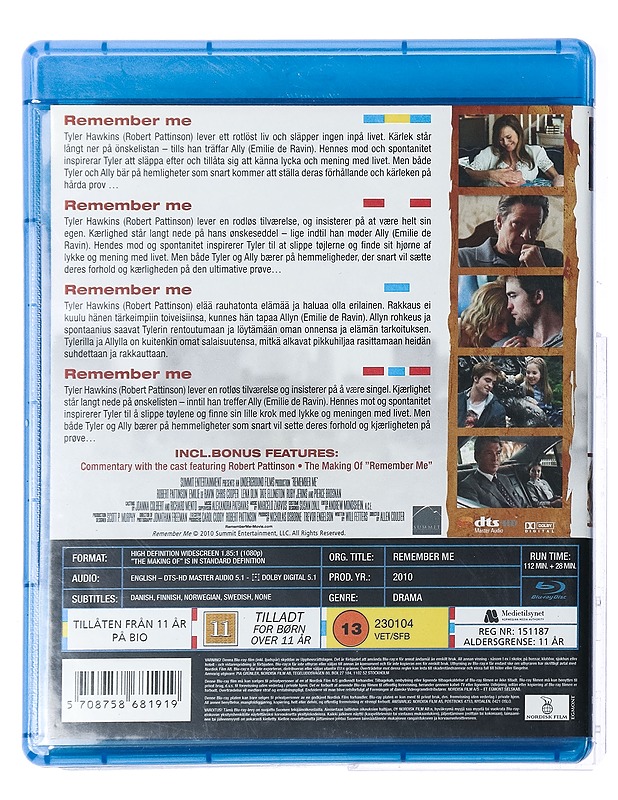 Remember Me - Blu_Ray - Blu-ray-levyt - 10105426250 - 1