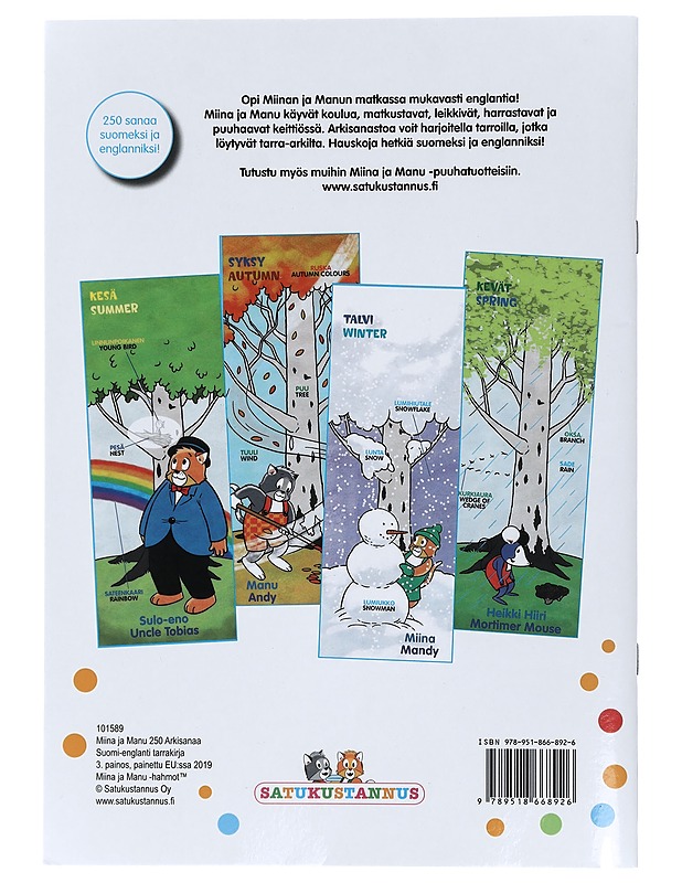 Miina ja Manu : 250 arkisanaa : suomi-englanti tarrakirja - Lahtinen, Heli - Lastenkirjat - 10105426300 - 1