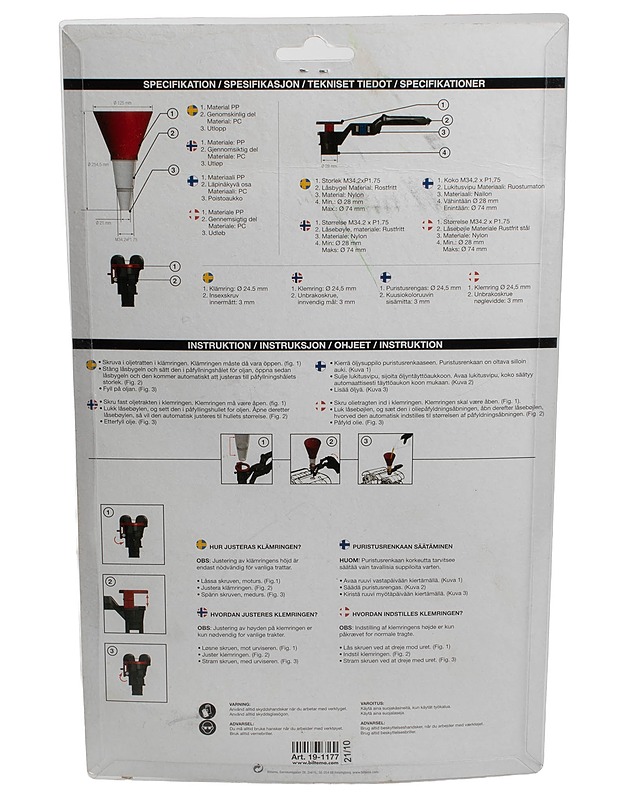 BILTEMA öljysuppilo - Muut urheiluvälineet ja vapaa-aika - 10105426420 - 1