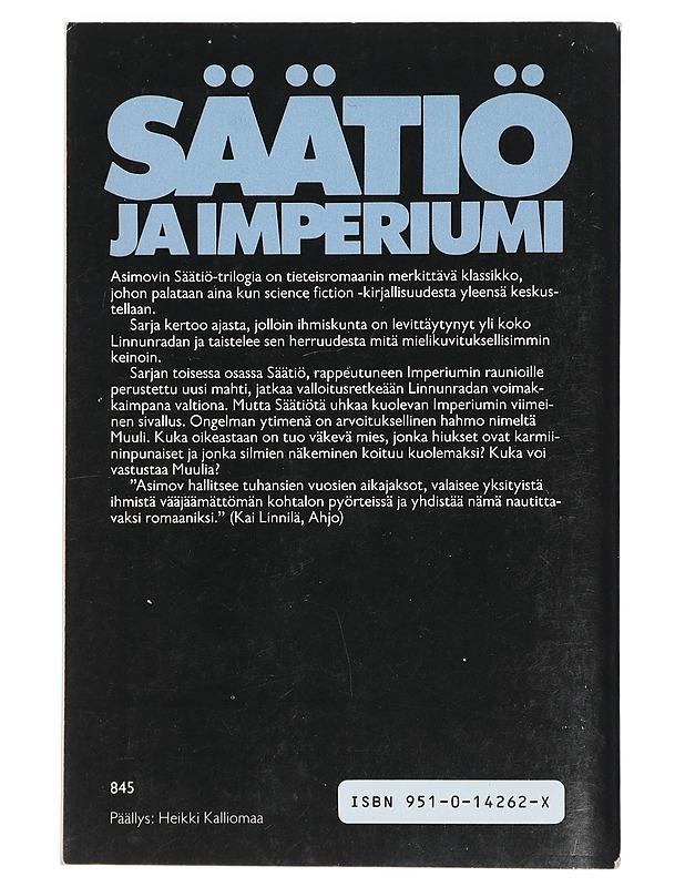 Säätiö ja Imperiumi - Asimov, Isaac - Fantasia- ja scifi - 10105426444 - 1