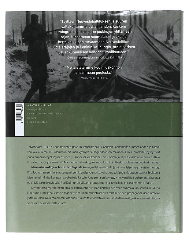 Mannerheim-linja : talvisodan legenda - Uitto, Antero - Historiakirjat - 10105426467 - 1