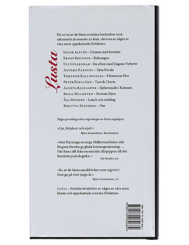 Lusta : erotiska berättelser - Alfvén, Inger (K-18) - Romaanit ja novellit - 10105426508 - 1