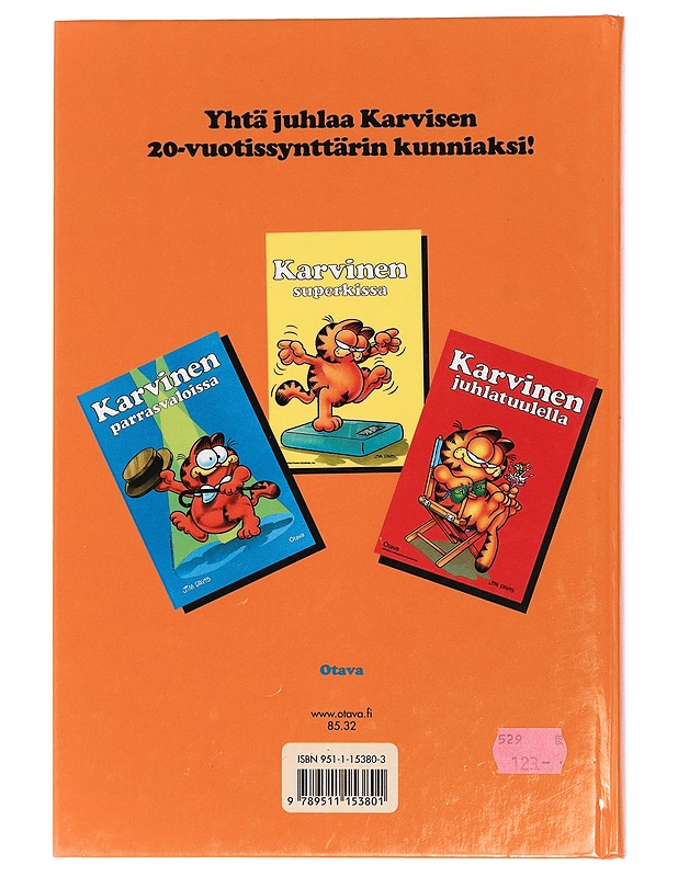 Juhla-Karvinen : 20-vuotias Karvinen yhtä juhlaa! - Davis, Jim - Sarjakuvat - 10105426582 - 1