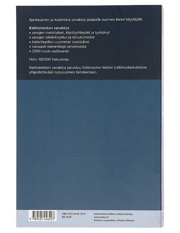 Kielitoimiston sanakirja. 2. osa, L-R - Grönros, Eija-Riitta - Matkaoppaat ja sanakirjat - 10105426588 - 1