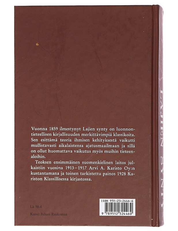 Lajien Synty - Darwin, Charles - Tietokirjat ja oppaat - 10105426732 - 1