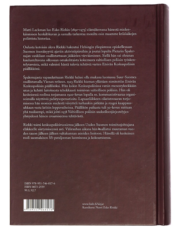 Esko Riekki - Matti Lackman - Historiakirjat - 10105426874 - 1