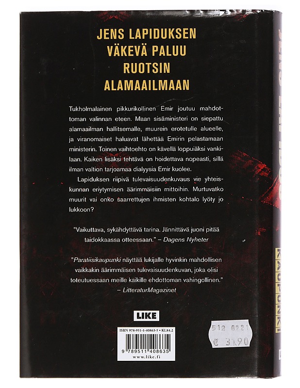 Paratiisikaupunki - Lapidus, Jens - Jännitys ja dekkarit - 10105426892 - 1