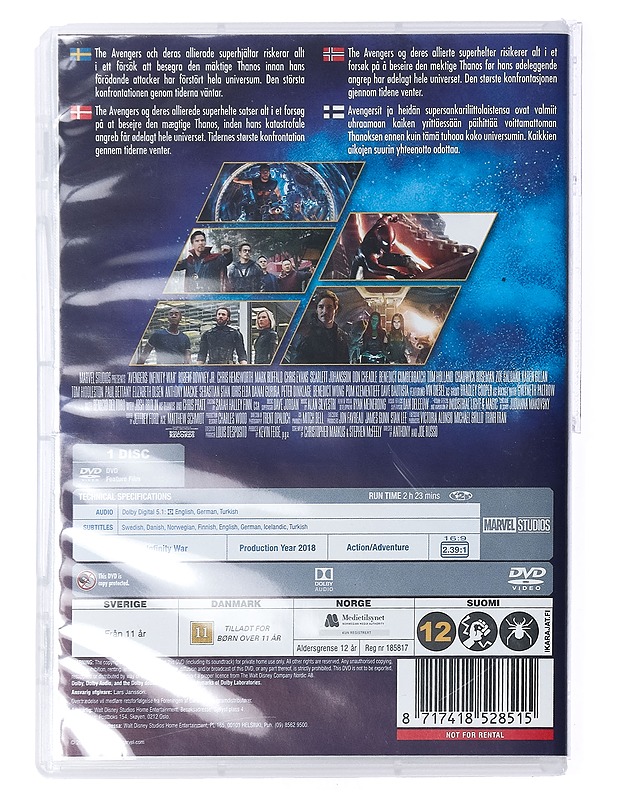 Avengers: Infinity War - DVD - DVD-elokuvat - 10105427001 - 1