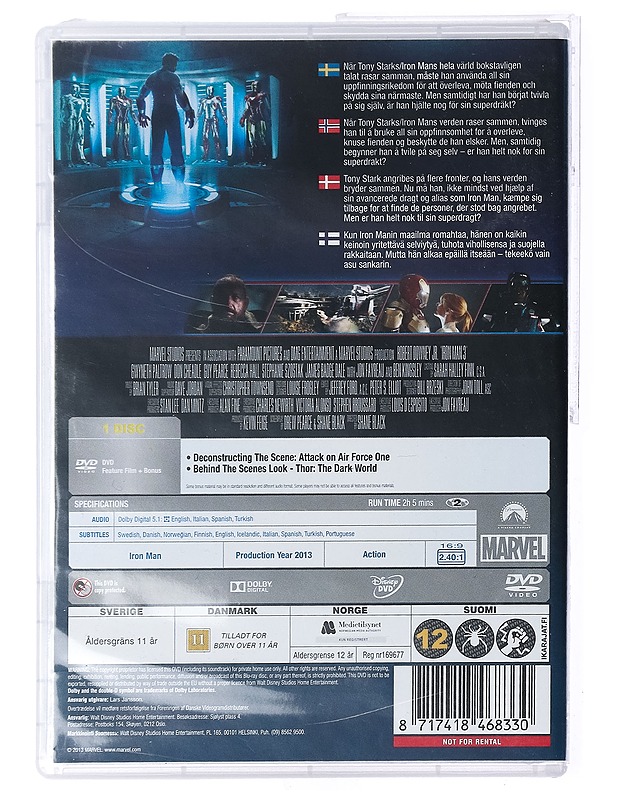 Iron Man 3 - DVD - DVD-elokuvat - 10105427045 - 1