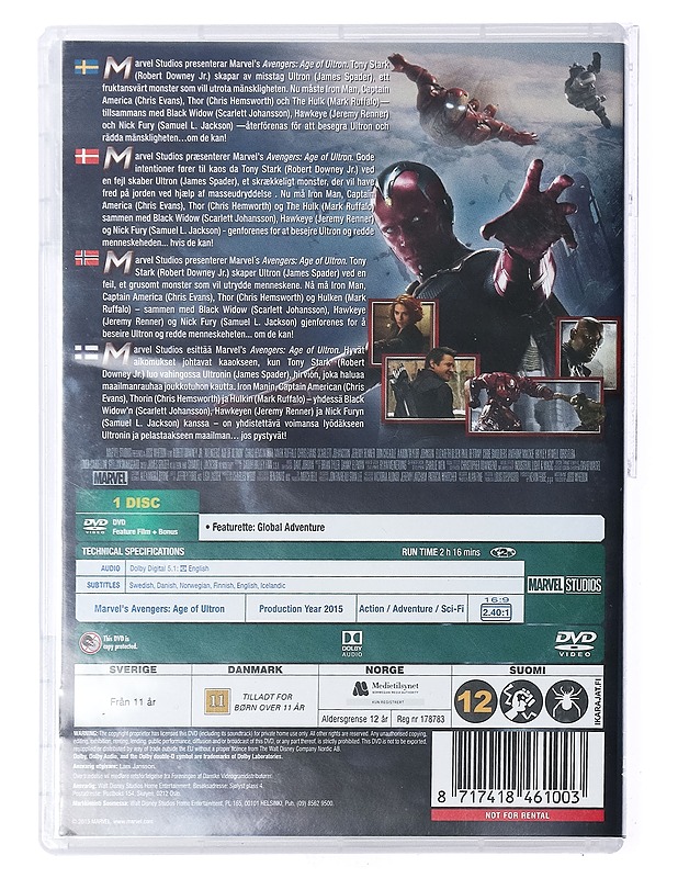Avengers: Age of Ultron - DVD - DVD-elokuvat - 10105427055 - 1