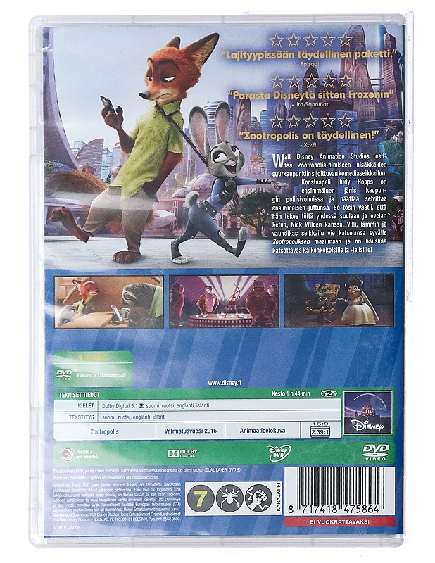 Zootropolis - Eläinten kaupunki - DVD - DVD-elokuvat - 10105427060 - 1