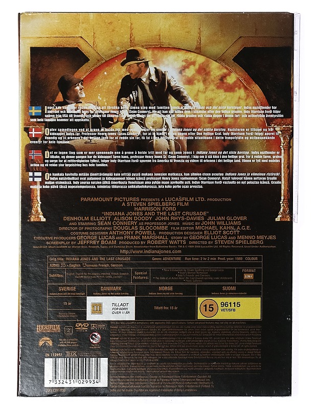 Indiana Jones and the Last Crusade - DVD - DVD-elokuvat - 10105427080 - 1