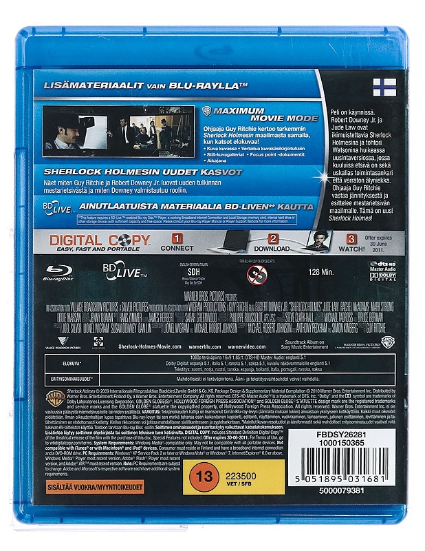 Sherlock Holmes - Blu-Ray - Blu-ray-levyt - 10105427129 - 1